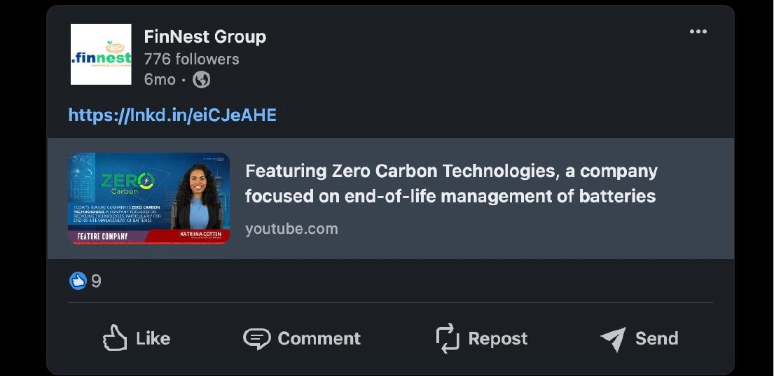 YouTube: FinNest Group Posts ZCT Feature Video