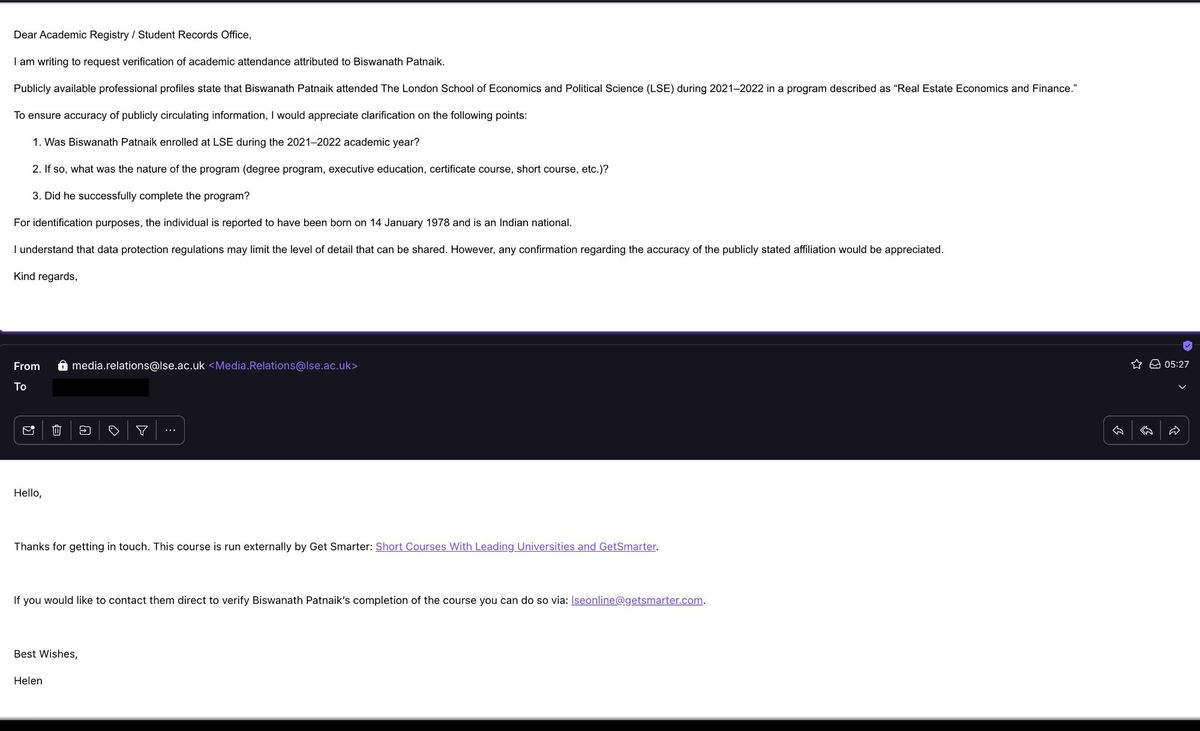 LSE Verification Email