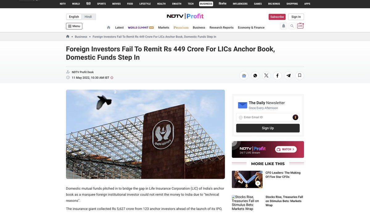 NDTV Profit: Article Headline