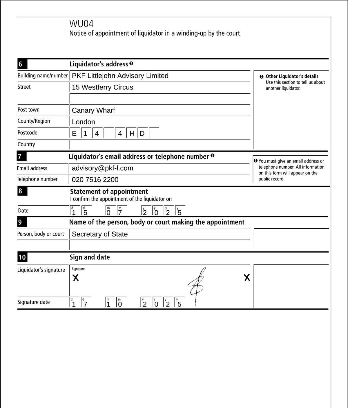 WU04 Liquidator Appointment p.2